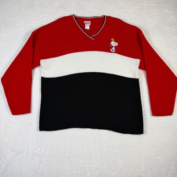 Vintage Rare Snoopy & Friends Stripped Sweater Women's Large - Picture 1 of 8